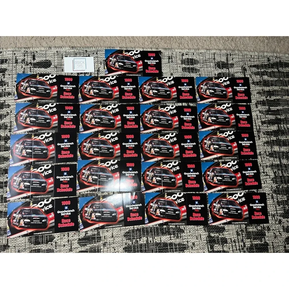 1999 NASCAR Dale Earnhardt No. 3 GM Goodwrench Race Schedules (21 In Total)